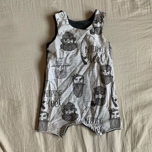 Canadian handmade “Keeping it Reel” short overalls